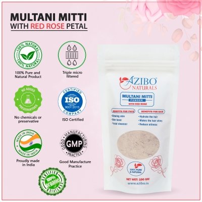 Organic Multani Mitti With Rose Petals Powder (100 g)