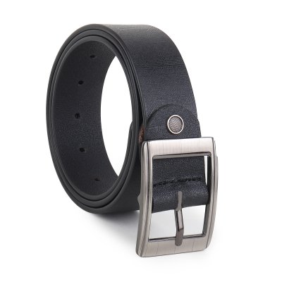 Men Casual Black Genuine Leather Belt