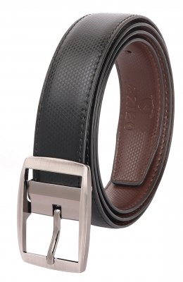 AZIBO  Men Casual, Formal, Party, Evening Black, Brown Texas Leatherite Reversible Belt